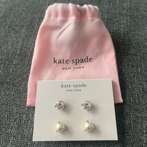 Kate Spade Rise and Shine Earring Set of 2 (Diamond/Pearl).